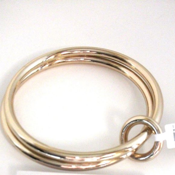 Banana Republic  Equestrian Heritage Double Brass Bangle Set  NWT $62 Shiny Gold - Picture 2 of 5